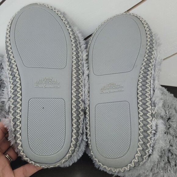 Dearfoams Women's Beth Foldover Boot Slipper, Grey Frost, Medium// 12CT - Picture 8 of 9